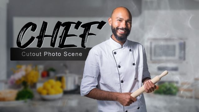 Chef Cutout Photo Scene