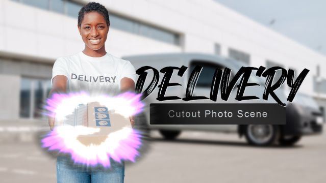 Delivery Cutout Photo Scene