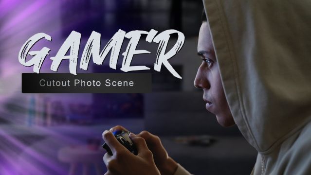 Gamer Cutout Photo Scene