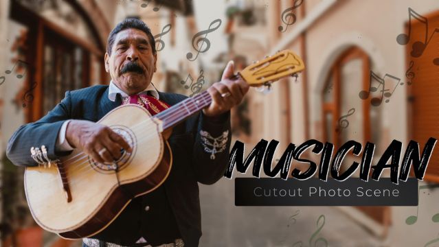 Musician Cutout Photo Scene