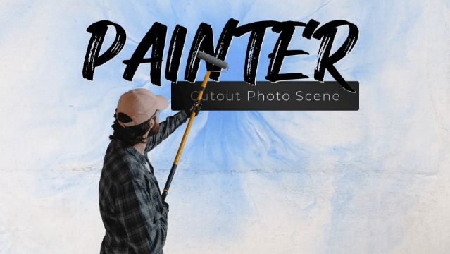 Painter Cutout Photo Scene