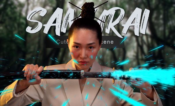 Samurai Cutout Photo Scene