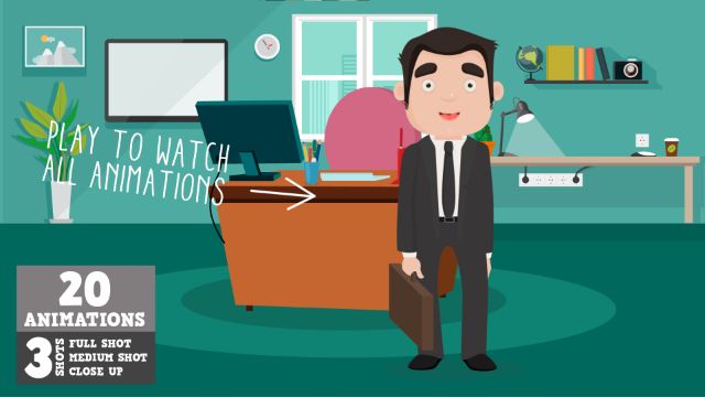 Businessman Joe Animated Character